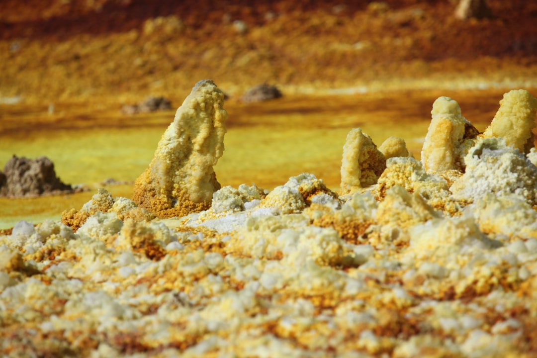 Dallol salt flats, Erta Ale lava lake, Lake Afdera shores