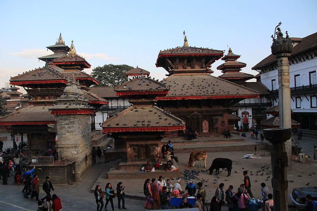 Swayambhunath sunrise over Kathmandu, Boudhanath Stupa, Patan Durbar Square, Bhaktapur Durbar Square