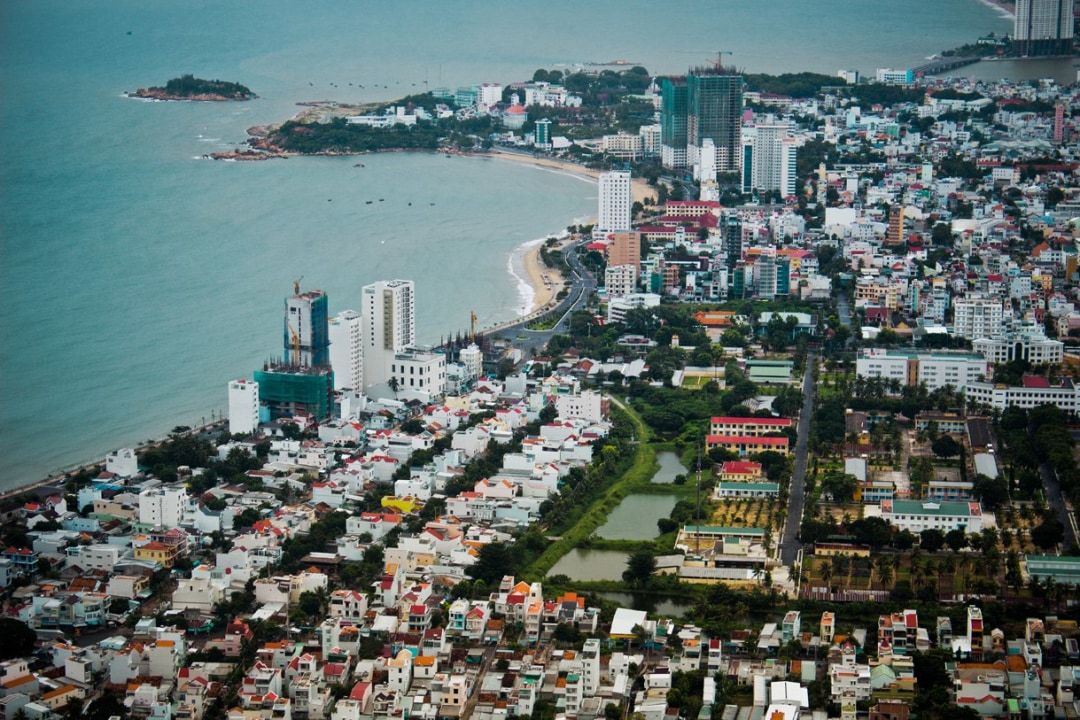Angel Mountain summit, Nha Trang, the sea and fishing boats