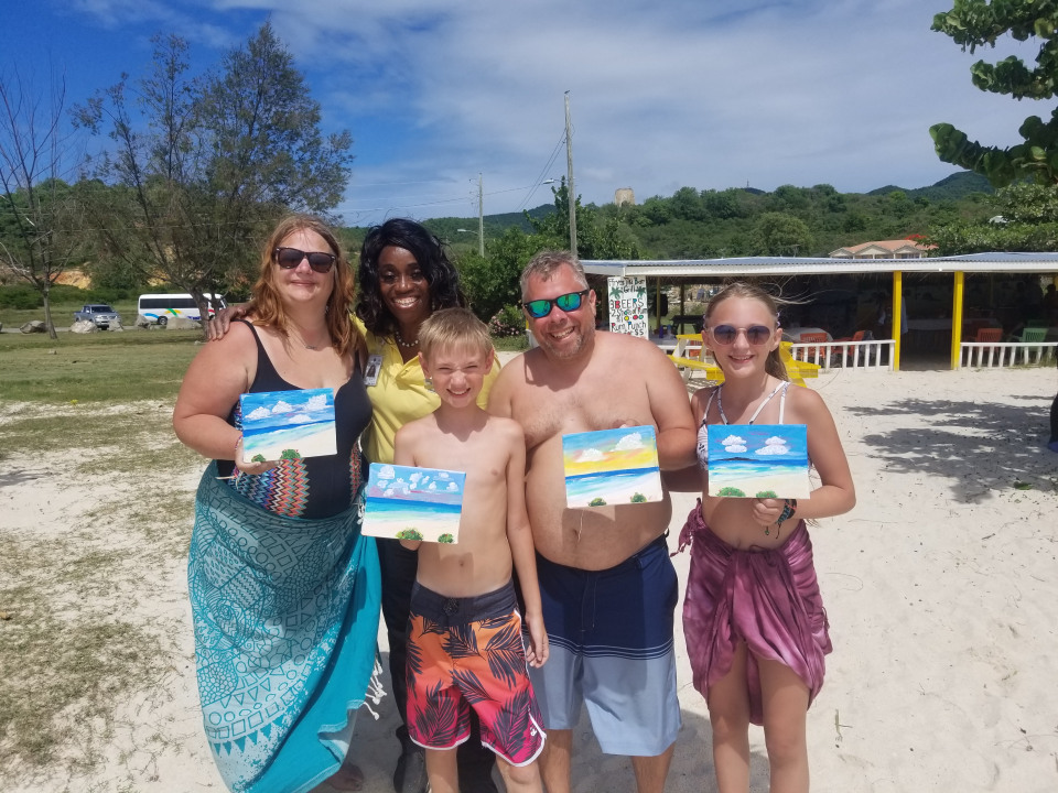 Ffryes Beach, tropical gardens, fishing villages, two old sugar mill ruins
