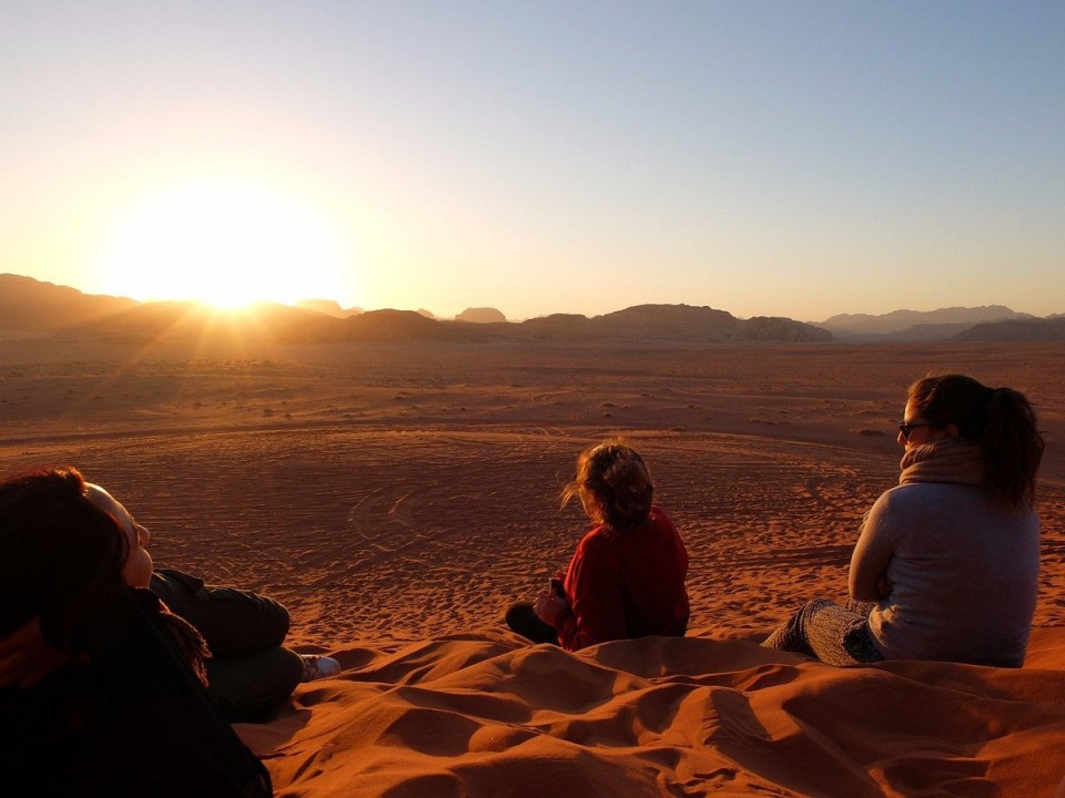 Petra rock-cut facades, Al-Khazneh and the Siq, Wadi Rum desert, Dead Sea (Jordan)