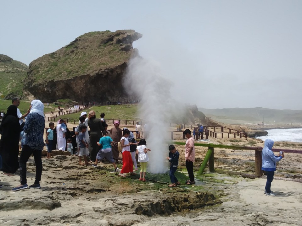 Tomb of Prophet Job hilltop, Al Mughsail Beach blowholes, Al Fazayah Beach shoreline