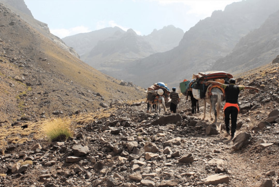 Jbel Toubkal summit, Aat Mizane valley, Toubkal refuge
