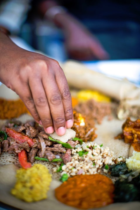 Addis Ababa neighborhoods, local house injera baking, Ethiopian coffee ceremony, tej bet honey wine
