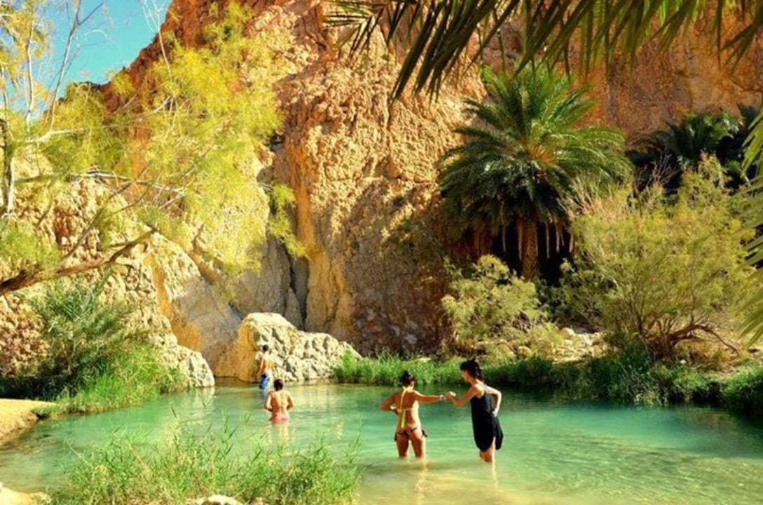 Amphitheatre of El Jem, Chebika waterfalls, Matmata troglodytes, Sidi Bou Said