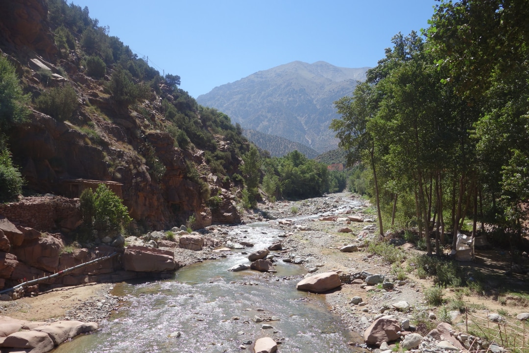 Jbel Toubkal summit, Azaden Valley terraces, Azib n'Tamsoult waterfall, Marrakech plain