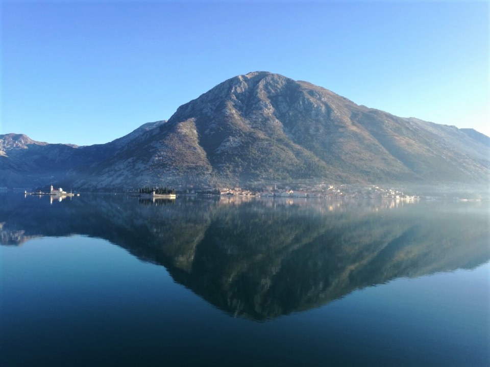 Our Lady of the Rocks, Perast waterfront, St. Triphon Cathedral