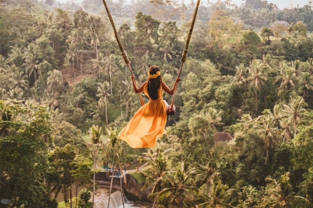 Ubud Swing over jungle canopy, Bali Pulina coffee plantation, Tegalalang Rice Terrace, Kanto Lampo Waterfall
