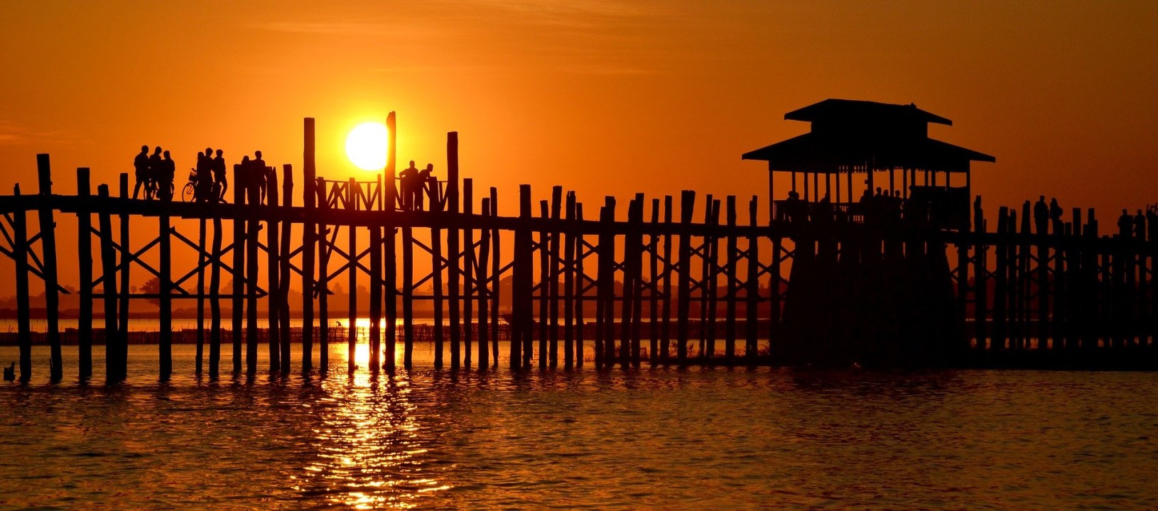 Mandalay Hill, Kuthodaw Pagoda, U Pein Bridge sunset