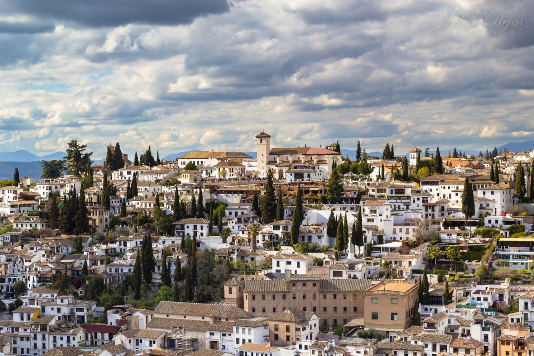 Alhambra palace, Albaicín neighbourhood streets, San Nicolas's viewpoint, Sierra Nevada