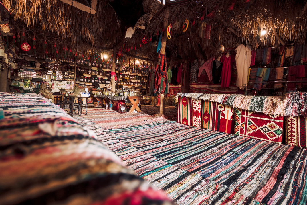 Hurghada Desert, rocky terrain, local Bedouin tents