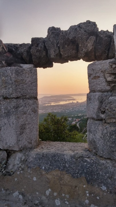 Klis Fortress cliffside, panoramic views over Split, Vranjača Cave passageways