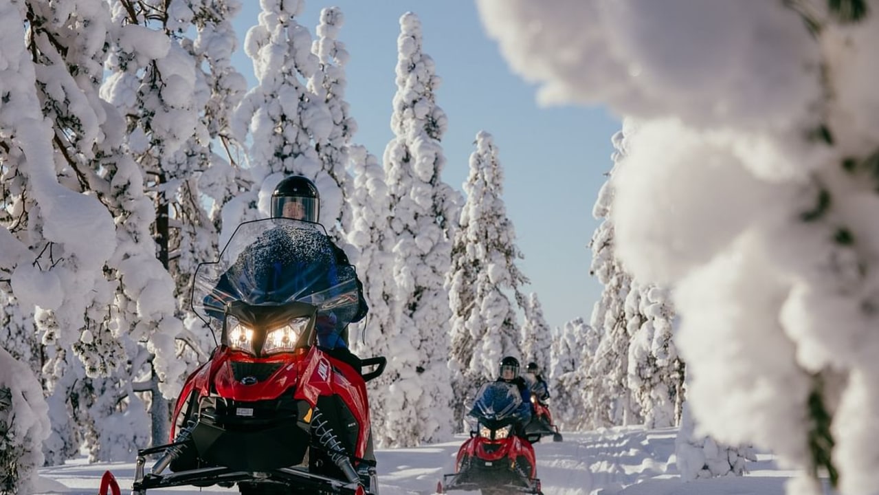 Snowmobile drive, reindeer farm, Arctic Circle, Rovaniemi