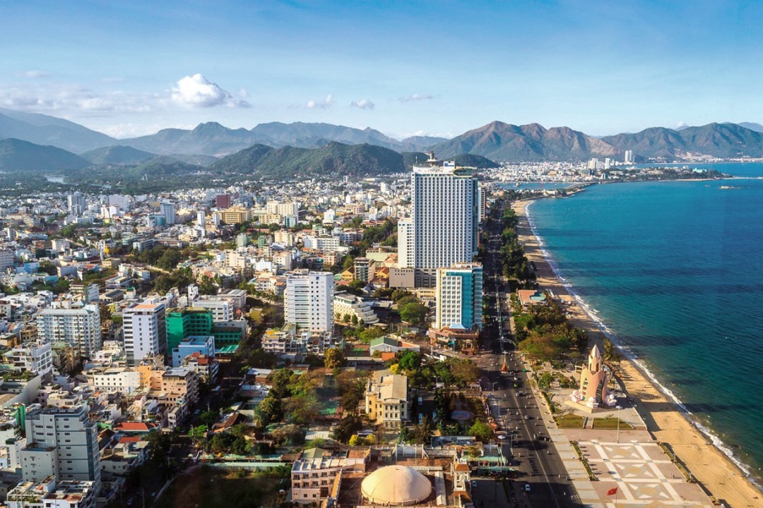 Angel Mountain summit, Nha Trang, the sea and fishing boats
