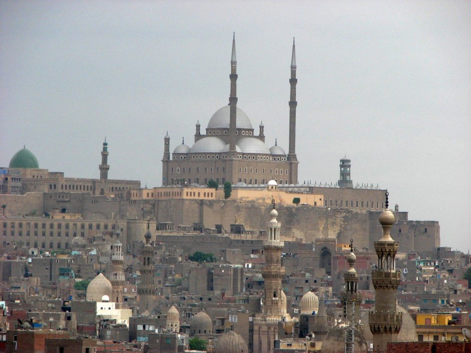 Egyptian Museum treasures, Cairo Citadel panoramas, Muhammad Ali Mosque domes, Khan el-Khalili market stalls