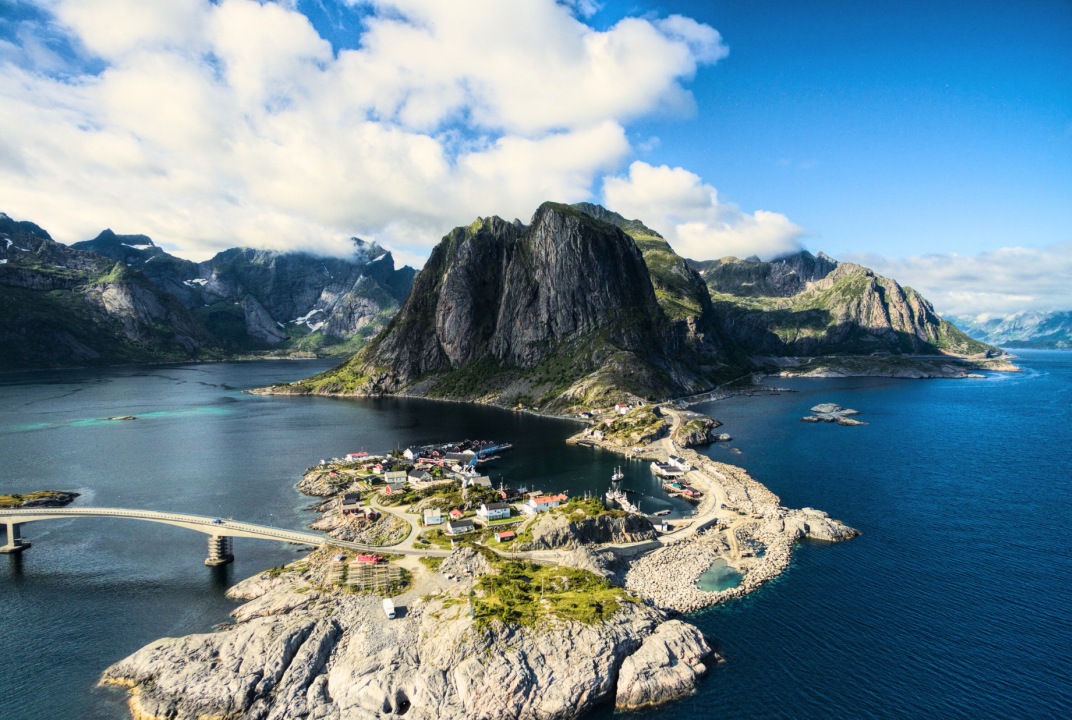 Lofoten, rugged mountains, deep fjords, picturesque fishing villages