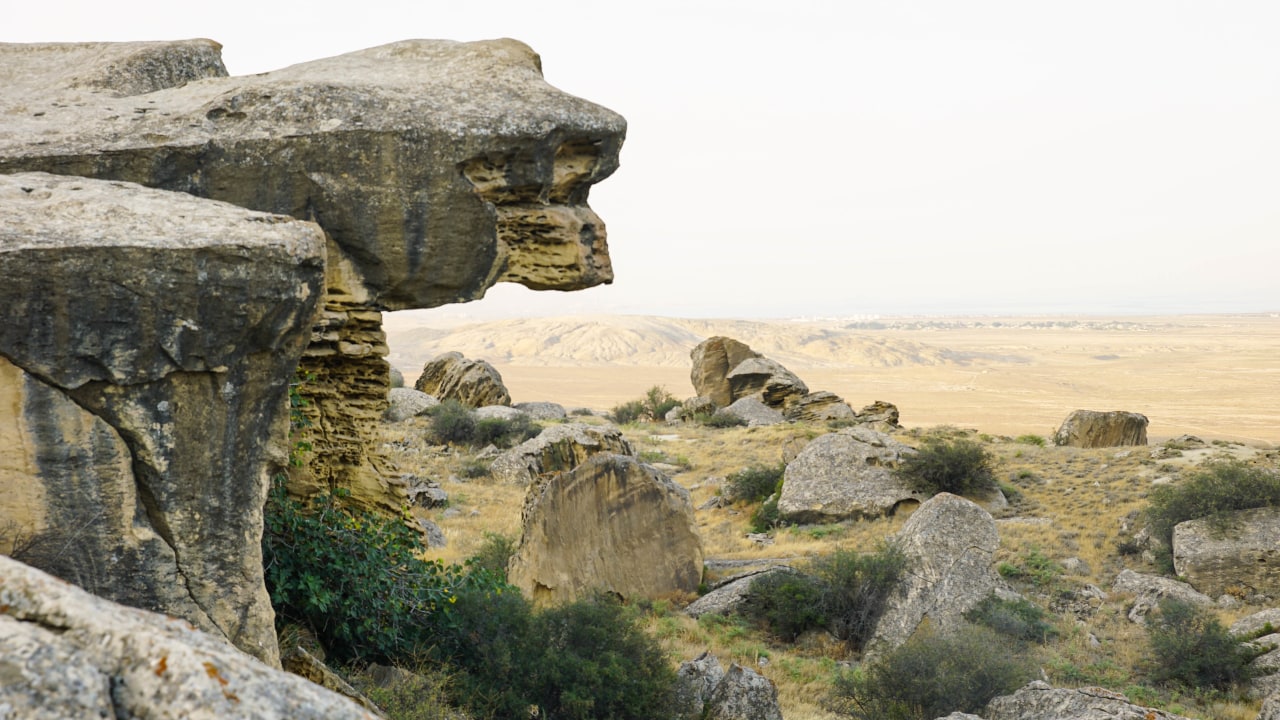 Gobustan National Park, petroglyphs, mud volcanoes