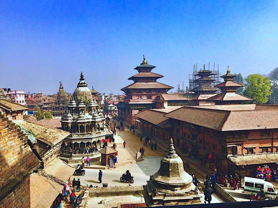 Swayambhunath bird's-eye view, Patan Durbar Square palaces, Kathmandu Durbar Square, Kasthamandap
