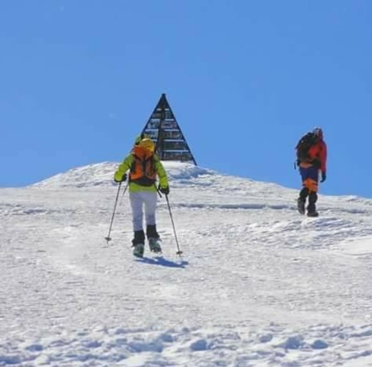 Jebel Toubkal summit, Toubkal Refuge, Sidi Chamharouch shrine, Marrakech Plain