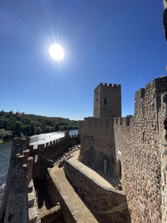 Almourol Castle, island in the Tagus River, boat crossing
