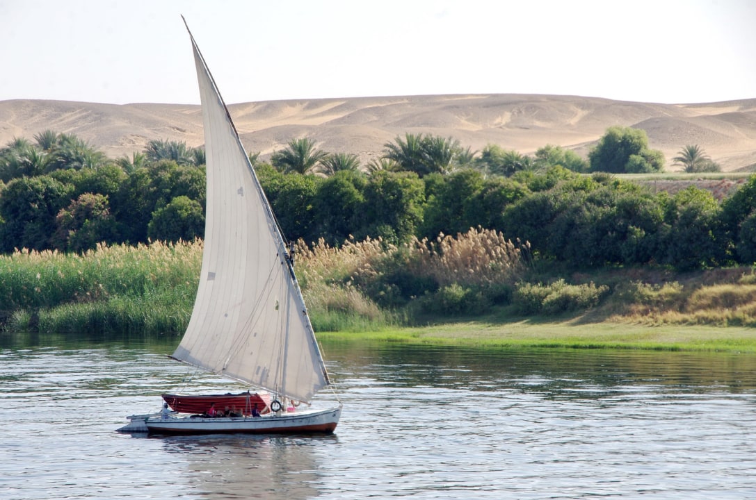 felucca sailing, Nile at sunset, Luxor