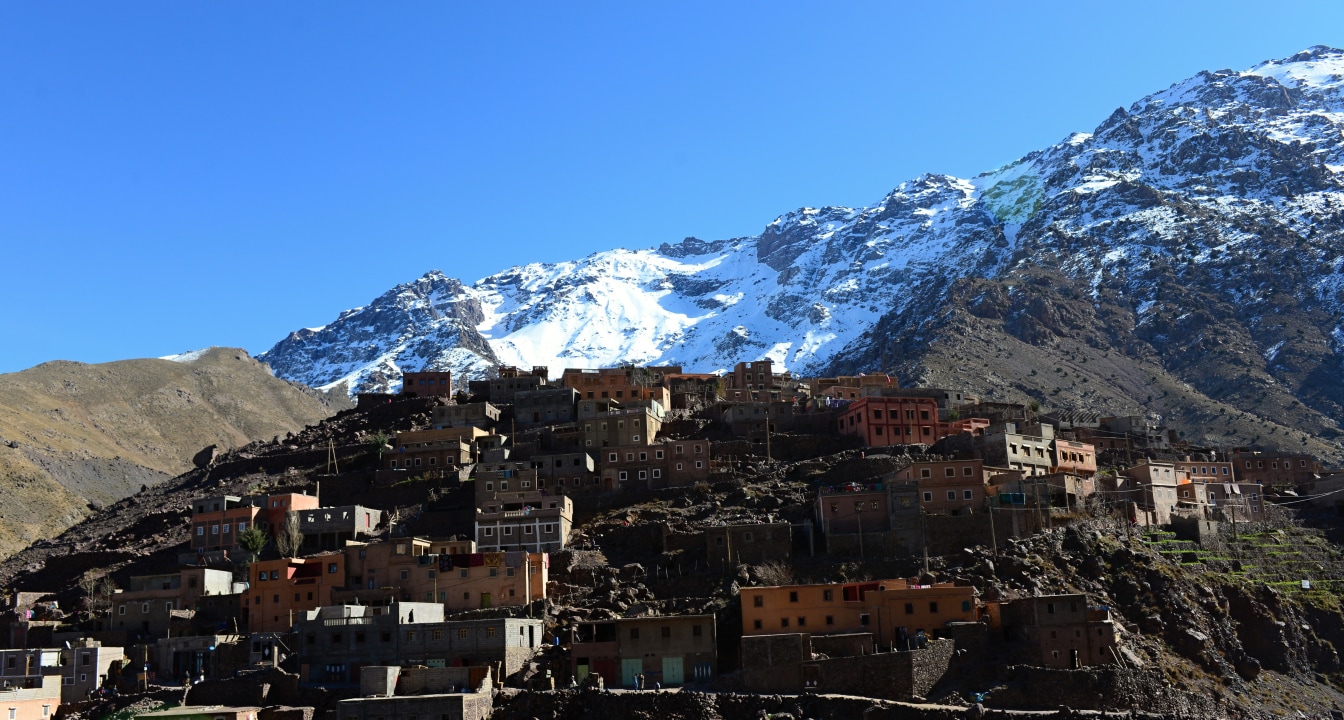 Tizi Mzik Pass, Imlil Valley and Toubkal peak, Tamsoulte waterfalls, Azzaden Valley