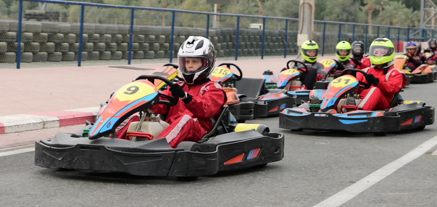 Bahrain International Circuit, Trax Bahrain Mall multi-level track, Gravity Indoor Skydiving wind tunnel, Karbabad Beach sunset