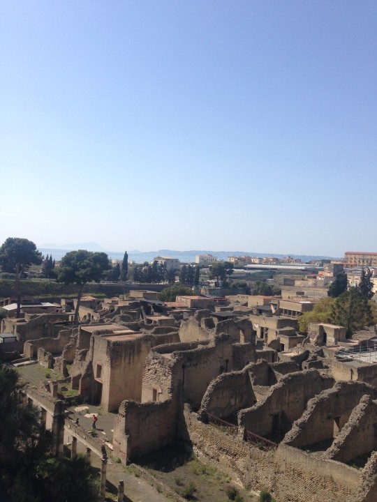 Herculaneum ruins, Ercolano streets, Mount Vesuvius backdrop