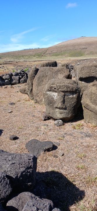 Ahu Akivi Moai Platform, Mount Terevaka summit, Easter Island panoramas