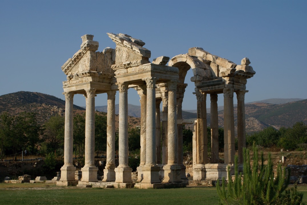 Aphrodisias ruins, Temple of Aphrodite, Travertines of Pamukkale