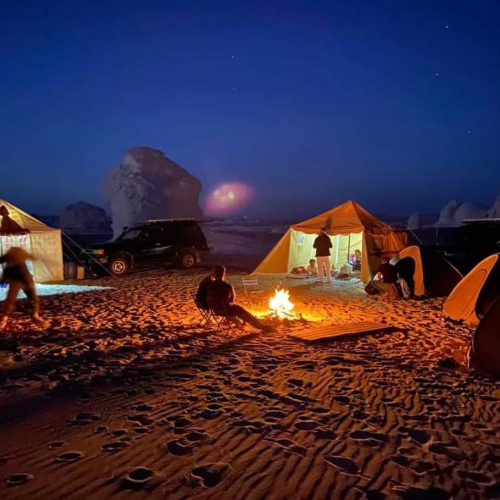 Bahariya Oasis, Black Desert volcanic hills, Crystal Mountain quartz outcrops, White Desert National Park wind-carved formations