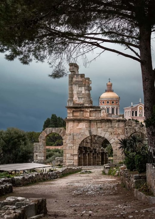 Tindari's Black Madonna, ancient theatre overlooking the Aeolian Islands, Roman Baths