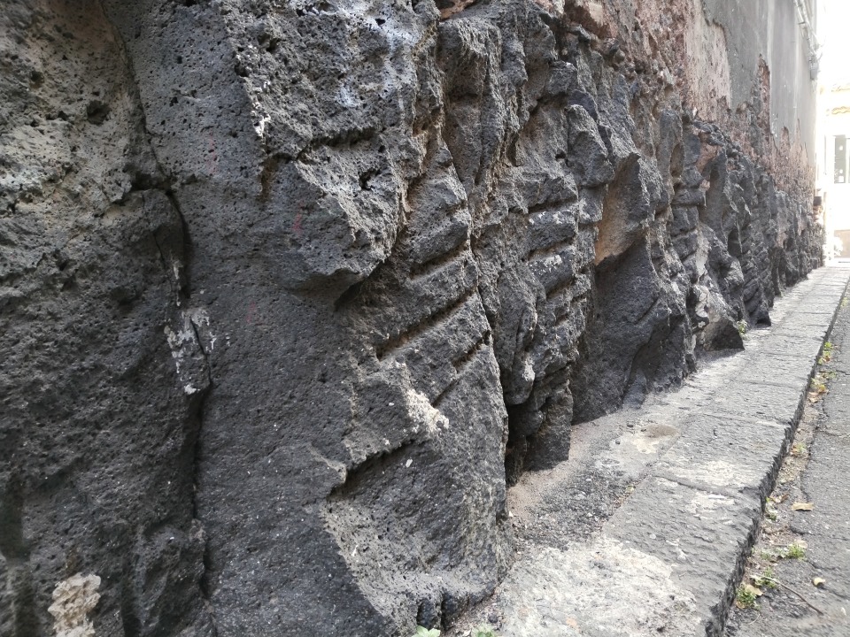 Mount Etna lava flow, Benedictine Monastery, Castello Ursino, Gammazita's Well