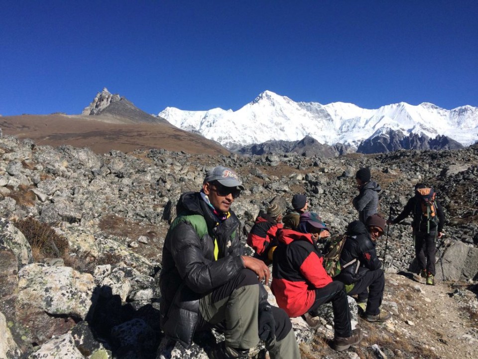 Gokyo Ri sunrise, Gokyo Lakes City, Ngozumpa Glacier