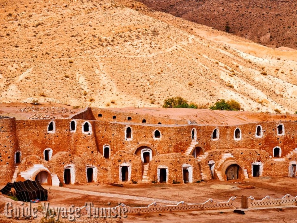 Amphitheatre of El Jem, Matmata's troglodyte houses, Chott El Jerid salt lake