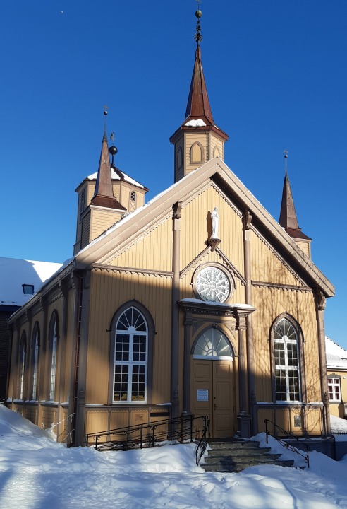 Tromsø's compact downtown, Storgata, Polar Museum