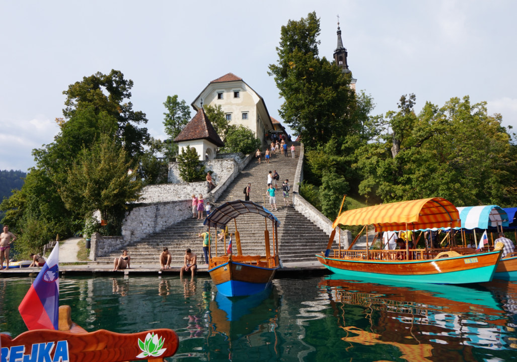 pletna boat ride, Bled Island, Bled Castle