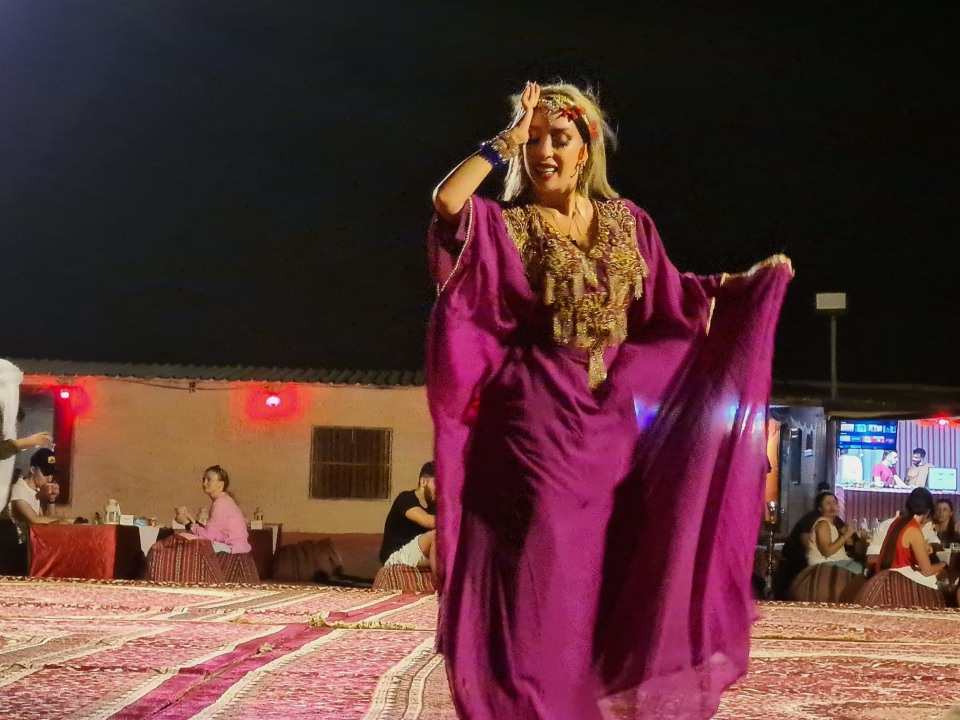 Al Madam Desert, high red dunes, VIP traditional Bedouin camp