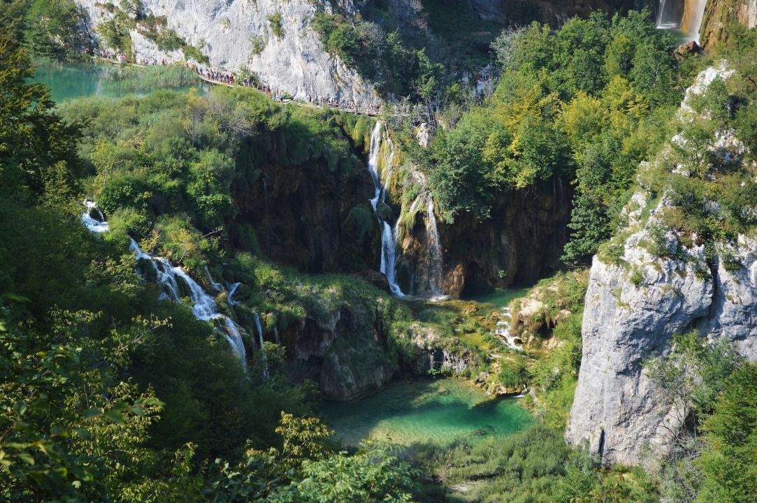 Plitvice Lakes National Park waterfalls, Korana River calm, Plitvički Ljeskovac woodlands
