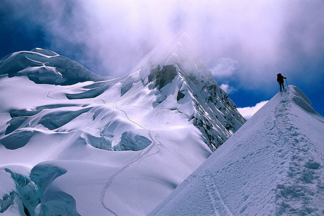 Nevado Vallunaraju summit, Moraine Camp, Llaca Valley, Cordillera Blanca peaks