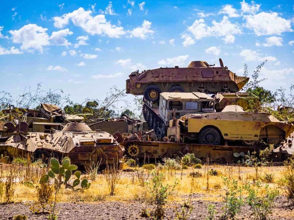 Asmara, authentic street coffee shops, National Museum of Eritrea, Tank Graveyard
