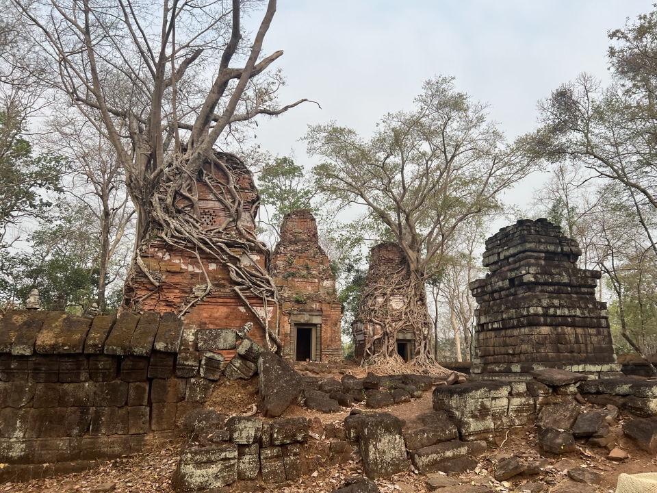 Koh Ker temple complex, Beng Mealea overrun by forest, Cambodian countryside