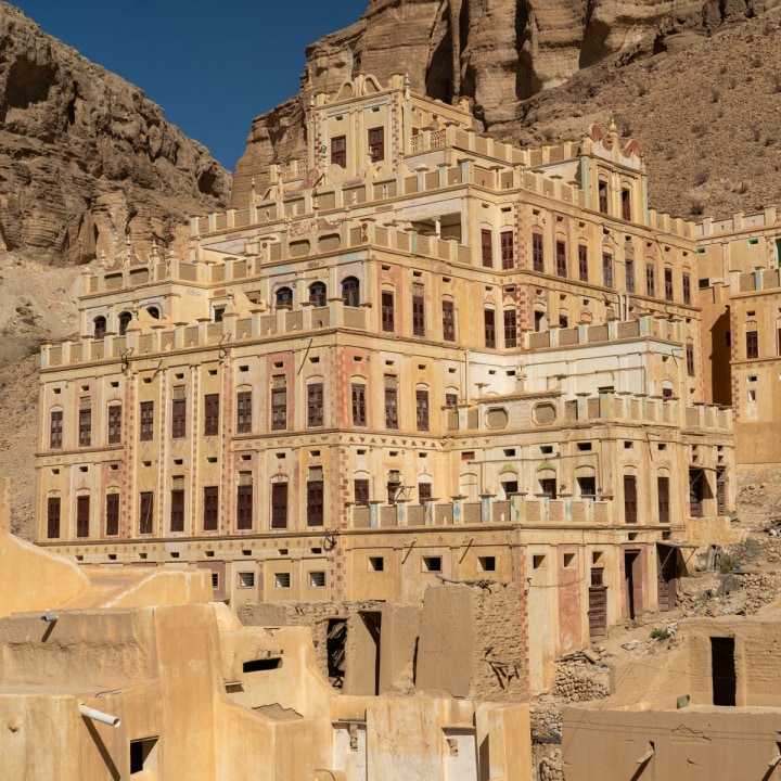 Shibam mud-brick high-rises, Tarim historic town, Wadi Dawan desert valley