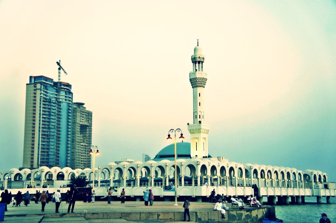 Al-Rahmah Mosque, Art Promenade, Jeddah sunset