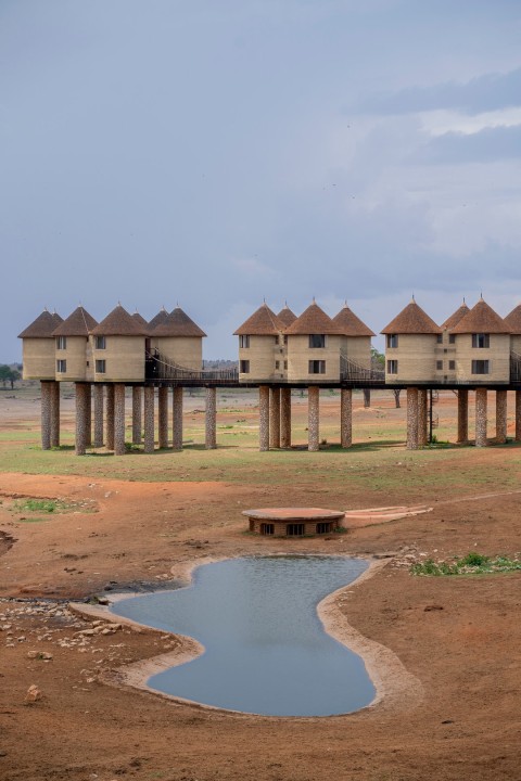 Salt Lick Lodge, floodlit waterhole, Sarova Taita Hills, Malindi