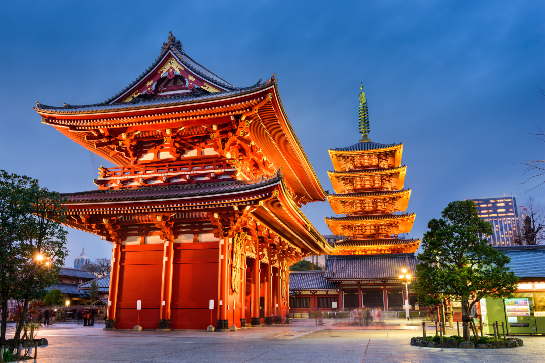 Sensō-ji, Nakamise Shopping Street, Sumida River and Tokyo Skytree