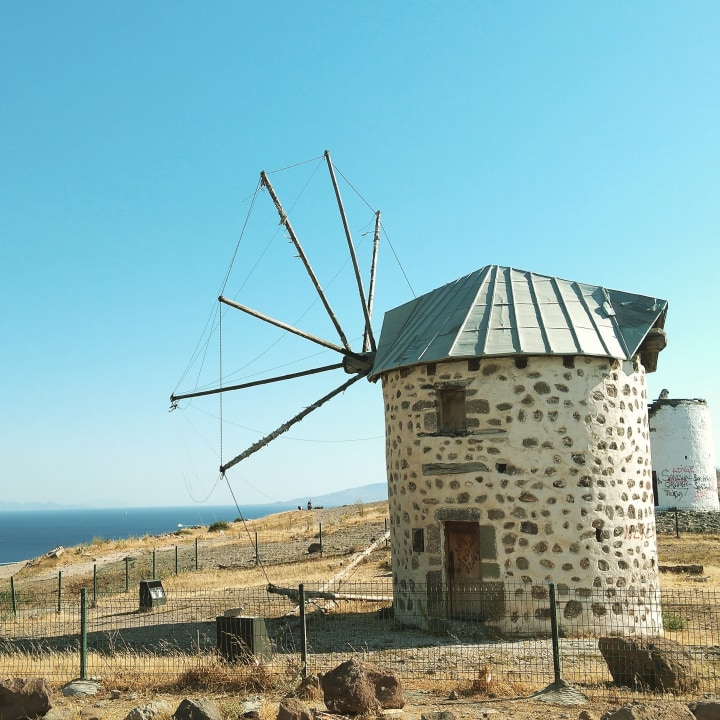 Theatre at Halicarnassus, Mausoleum at Halicarnassus, historic Windmills, Gümüşlük Bay