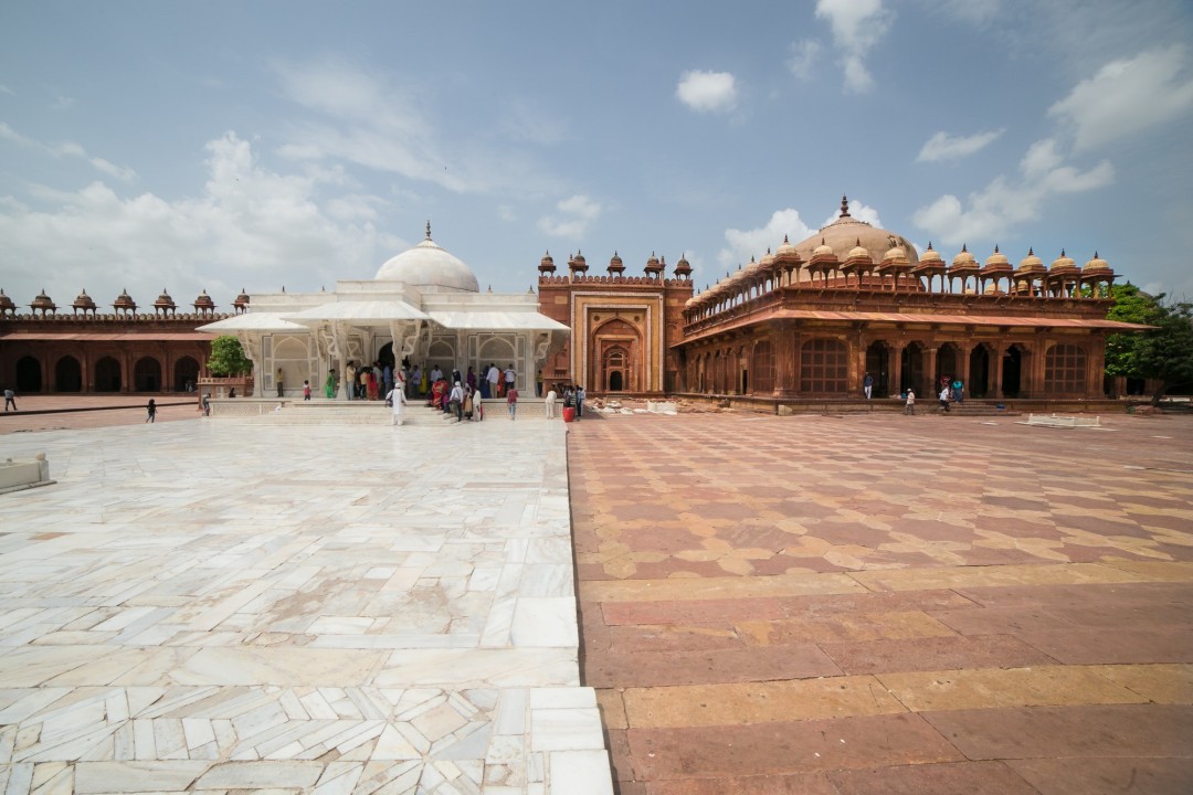 Chand Baori step-well, Abhaneri village, Fatehpur Sikri red sandstone palaces