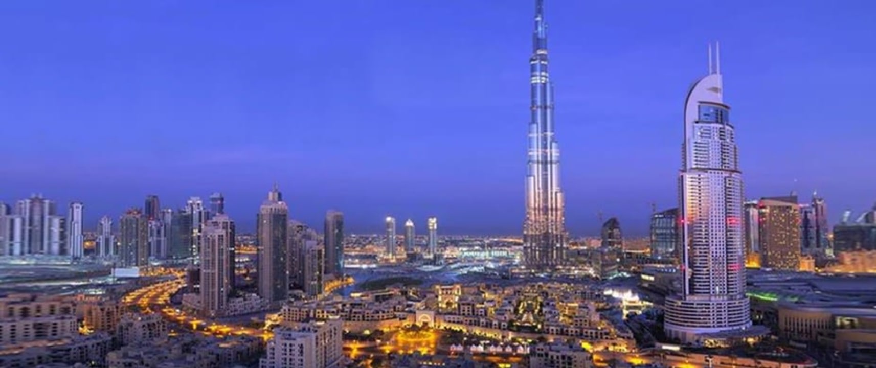Burj Khalifa skyline, Palm Jumeirah and Atlantis Hotel, Jumeirah Mosque