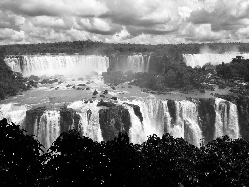 Iguacu National Park forest, Salto do Macuco waterfall, Canyon Falls boat ride